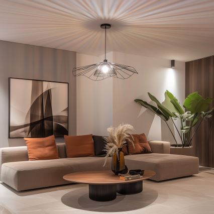 Brilagi - Lámpara colgante LED con cable CERIA WIRE 1xE27/40W/230V Ø 80 cm negra