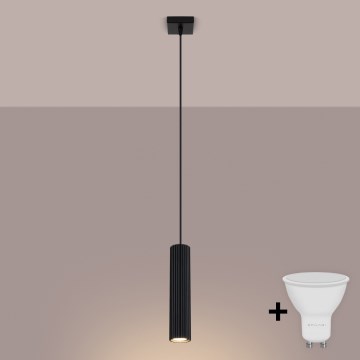 Brilagi - Lámpara colgante LED con cable CRESTO 1xGU10/10W/230V negra