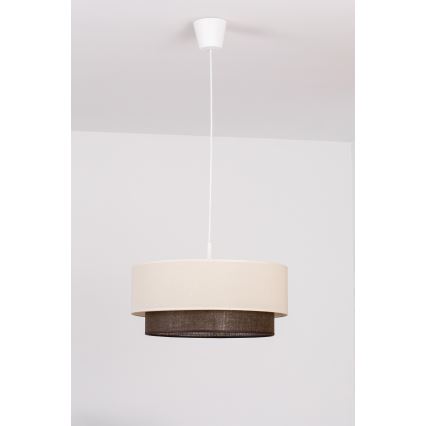 Brilagi - Lámpara colgante LED con cable estilo BOHO 1xE27/15W/230V Ø 40 cm crema/marrón