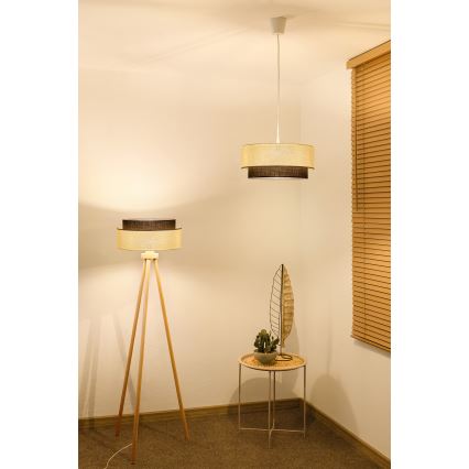 Brilagi - Lámpara colgante LED con cable estilo BOHO 1xE27/15W/230V Ø 40 cm crema/marrón