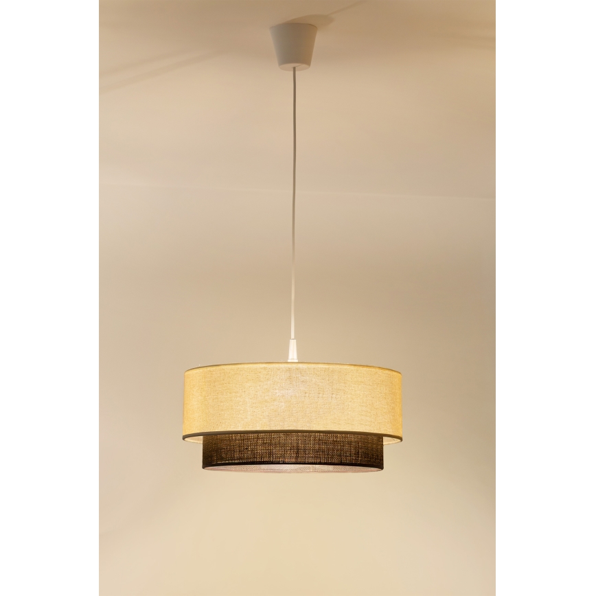 Brilagi - Lámpara colgante LED con cable estilo BOHO 1xE27/15W/230V Ø 40 cm crema/marrón