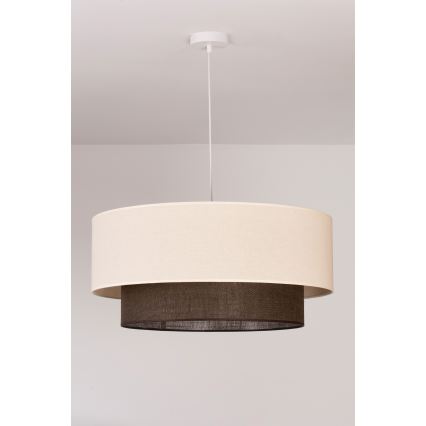 Brilagi - Lámpara colgante LED con cable estilo BOHO, 3x E27/15W/230V, Ø 60 cm, crema/marrón