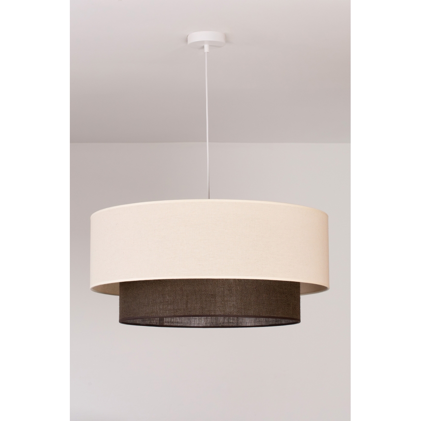 Brilagi - Lámpara colgante LED con cable estilo BOHO, 3x E27/15W/230V, Ø 60 cm, crema/marrón
