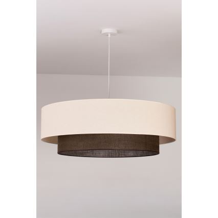 Brilagi - Lámpara colgante LED con cable estilo BOHO 3xE27/15W/230V Ø 80 cm crema/marrón
