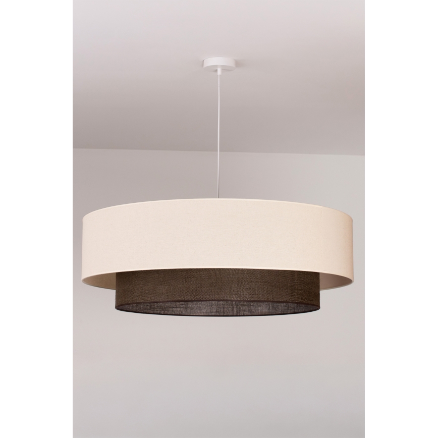 Brilagi - Lámpara colgante LED con cable estilo BOHO 3xE27/15W/230V Ø 80 cm crema/marrón