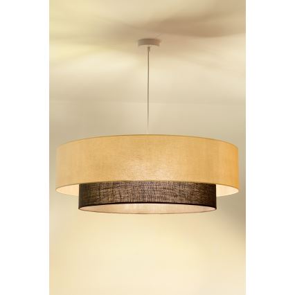 Brilagi - Lámpara colgante LED con cable estilo BOHO 3xE27/15W/230V Ø 80 cm crema/marrón