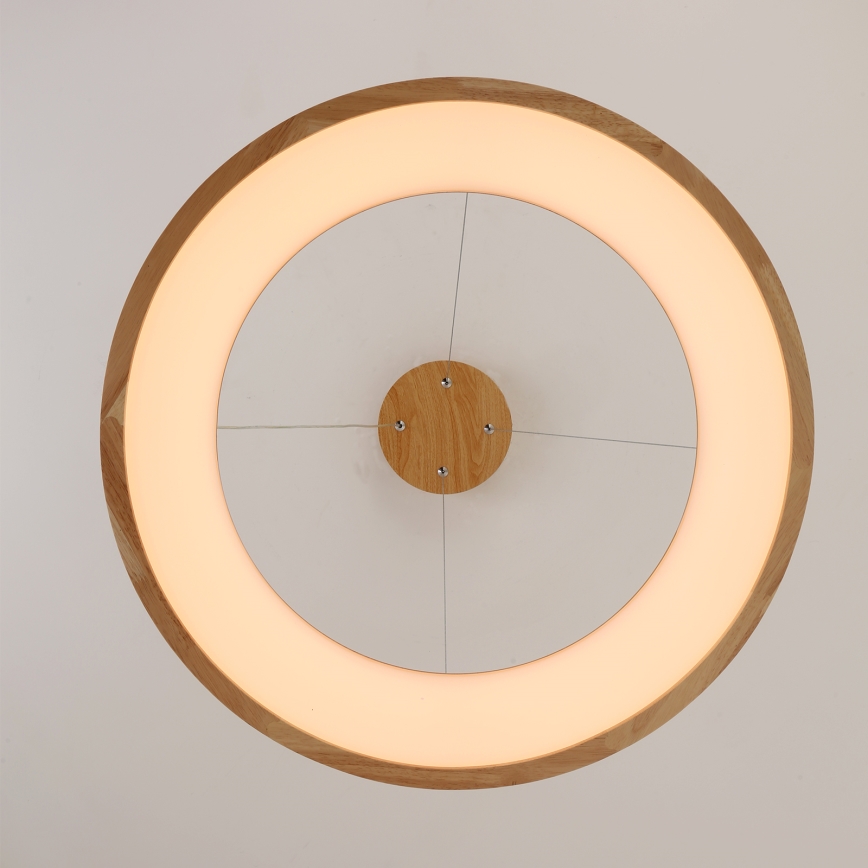 Brilagi - Lámpara colgante LED suspendida por cable FALCON WOOD, 40 W, 230 V, 3000/4000/6000 K, Ø 60 cm, madera