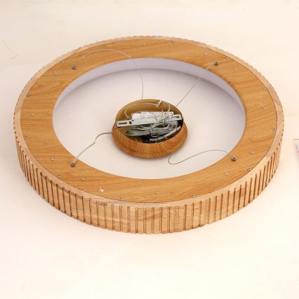 Brilagi - Lámpara colgante LED suspendida por cable FALCON WOOD MODERN LED/40W/230V 3000/4000/6000K, diámetro 60 cm, acabado en madera