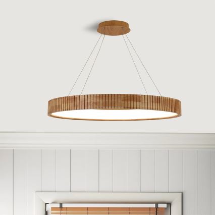Brilagi - Lámpara colgante LED con cable FALCON WOOD MODERN LED/60W/230V 3000/4000/6000K Ø 80 cm madera