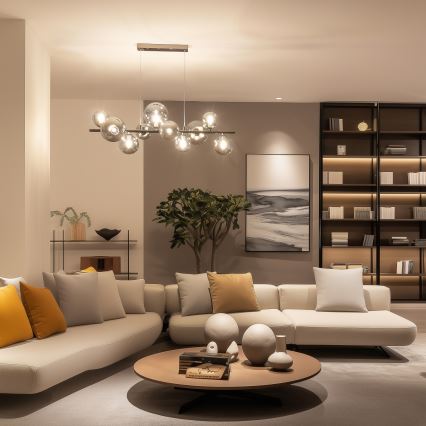 Brilagi - Lámpara colgante LED con cable MILLA 10xG9/3W/230V negro cromado/ahumado