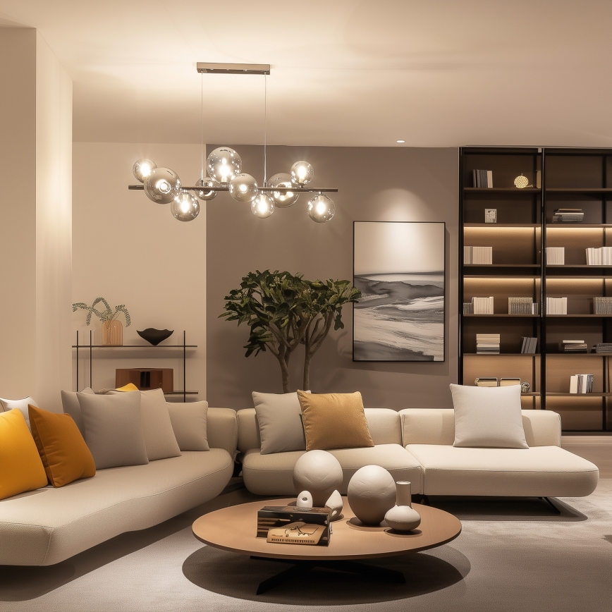 Brilagi - Lámpara colgante LED con cable MILLA 10xG9/3W/230V negro cromado/ahumado