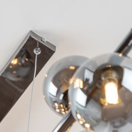 Brilagi - Lámpara colgante LED con cable MILLA 10xG9/3W/230V negro cromado/ahumado