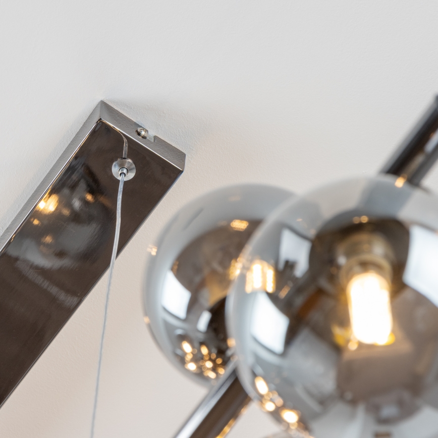 Brilagi - Lámpara colgante LED con cable MILLA 10xG9/3W/230V negro cromado/ahumado