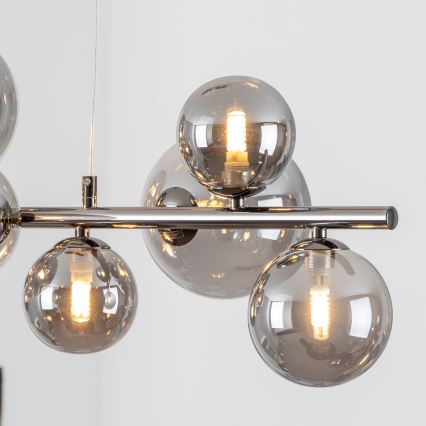 Brilagi - Lámpara colgante LED con cable MILLA 10xG9/3W/230V negro cromado/ahumado