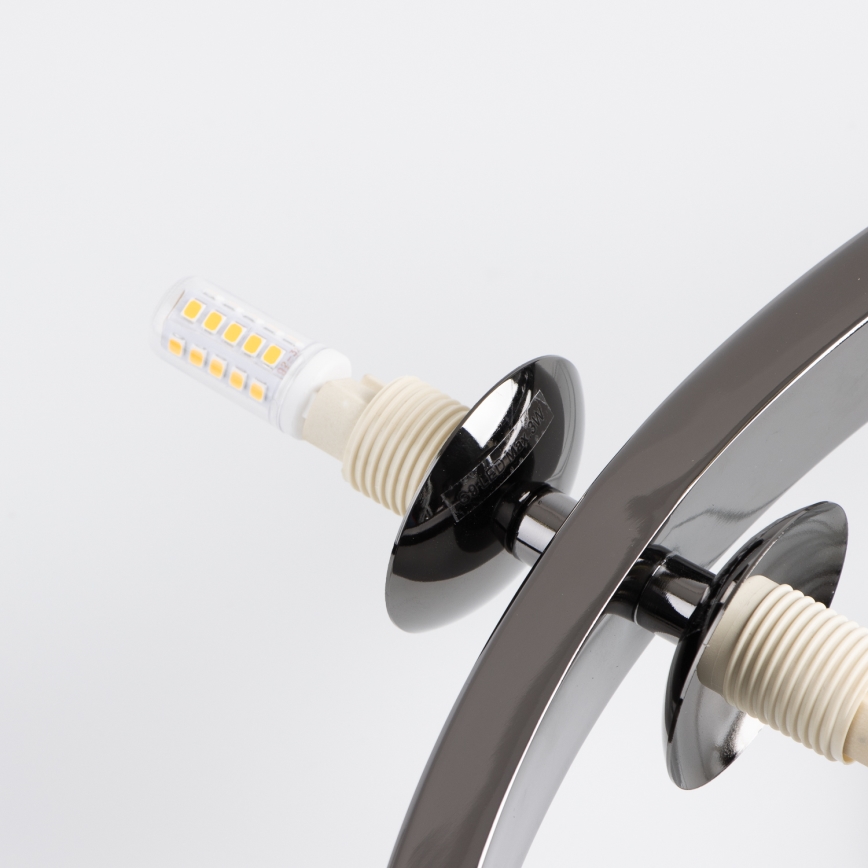 Brilagi - Lámpara colgante LED con cable MILLA 15xG9/3W/230V negro cromado/ahumado