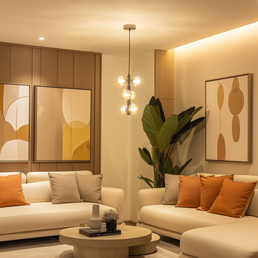 Brilagi - Lámpara colgante LED con cable MILLA 6xG9/3W/230V negro cromado/dorado