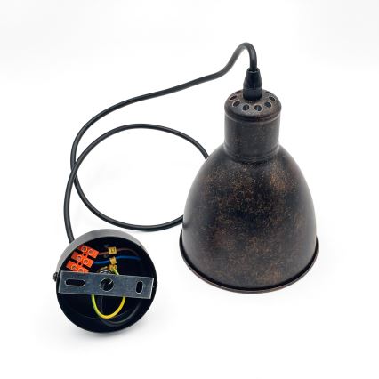 Brilagi - Lámpara colgante LED con cable RIDDY 1xE27/60W/230V cobre/pátina