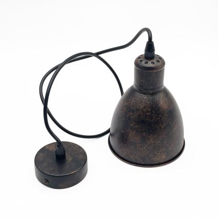 Brilagi - Lámpara colgante LED con cable RIDDY 1xE27/60W/230V cobre/pátina