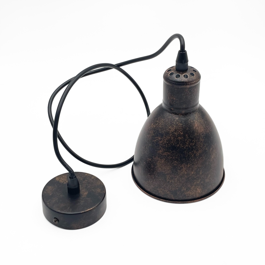 Brilagi - Lámpara colgante LED con cable RIDDY 1xE27/60W/230V cobre/pátina