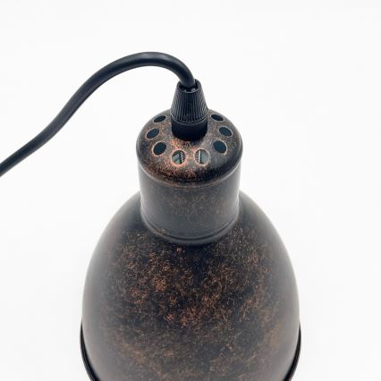 Brilagi - Lámpara colgante LED con cable RIDDY 1xE27/60W/230V cobre/pátina