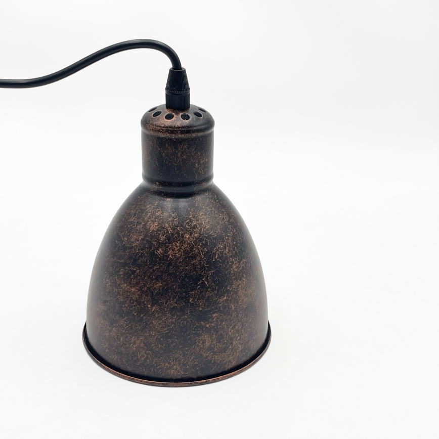 Brilagi - Lámpara colgante LED con cable RIDDY 1xE27/60W/230V cobre/pátina