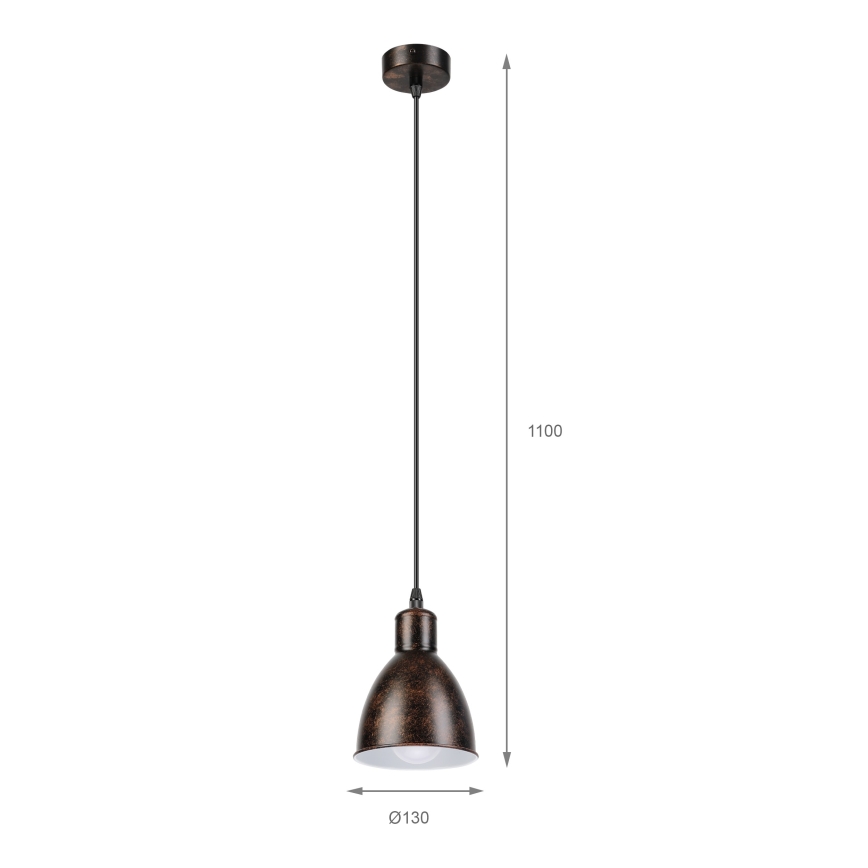 Brilagi - Lámpara colgante LED con cable RIDDY 1xE27/60W/230V cobre/pátina