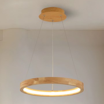 Brilagi - Lámpara colgante LED con cable UMEA WOOD LED/30W/230V, diámetro 40 cm, madera