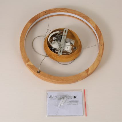 Brilagi - Lámpara colgante LED con cable UMEA WOOD LED/30W/230V, diámetro 40 cm, madera