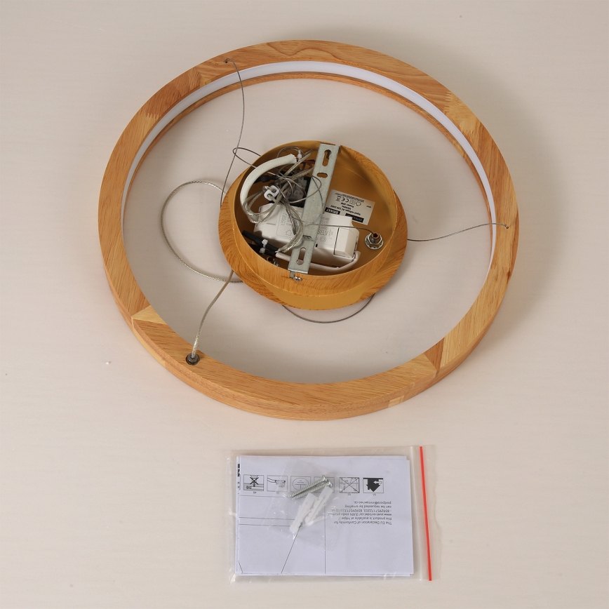 Brilagi - Lámpara colgante LED con cable UMEA WOOD LED/30W/230V, diámetro 40 cm, madera