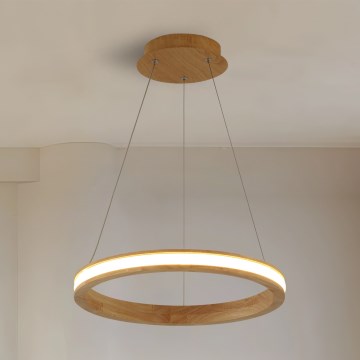 Brilagi - Lámpara colgante LED con cable UMEA WOOD LED/30W/230V Ø 40 cm, madera de caucho