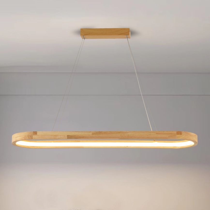 Brilagi - Lámpara colgante LED con cable UMEA WOOD LED/40W/230V 90x22 cm madera