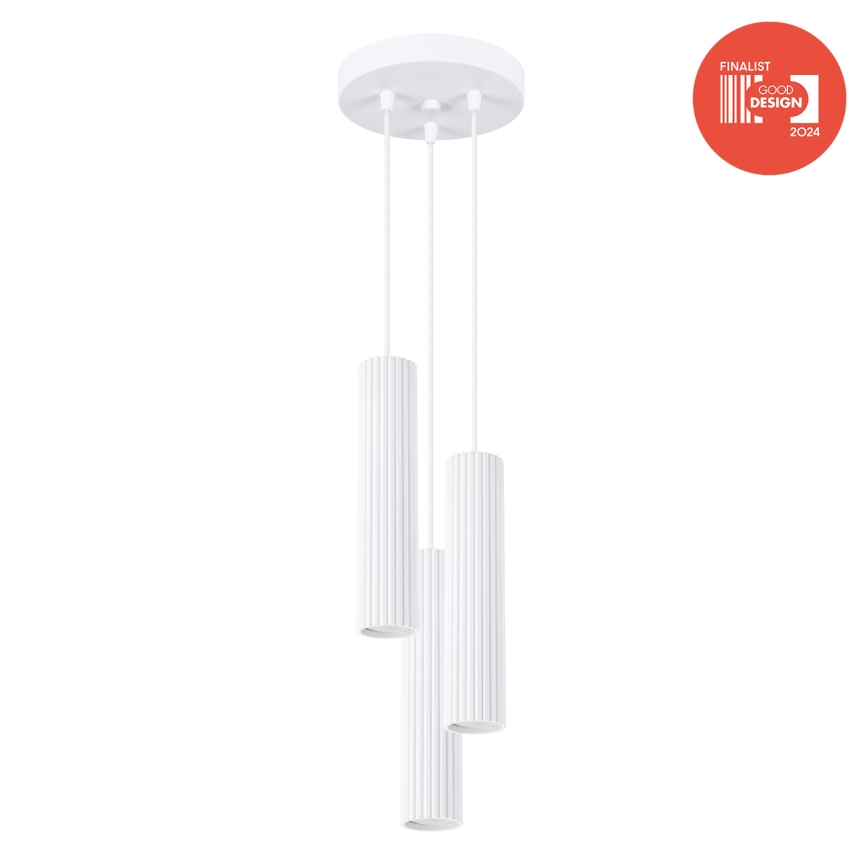 Brilagi - Lámpara colgante LED CRESTO 3xGU10/10W/230V blanca