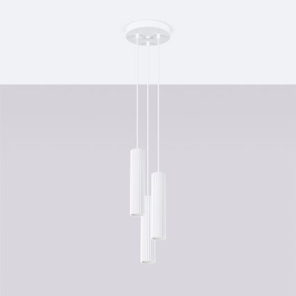 Brilagi - Lámpara colgante LED CRESTO 3xGU10/10W/230V blanca