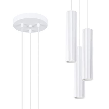 Brilagi - Lámpara colgante LED CRESTO 3xGU10/10W/230V blanca