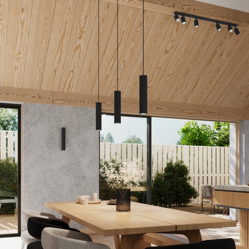 Brilagi - Lámpara colgante LED CRESTO con cable 3xGU10/10W/230V negra