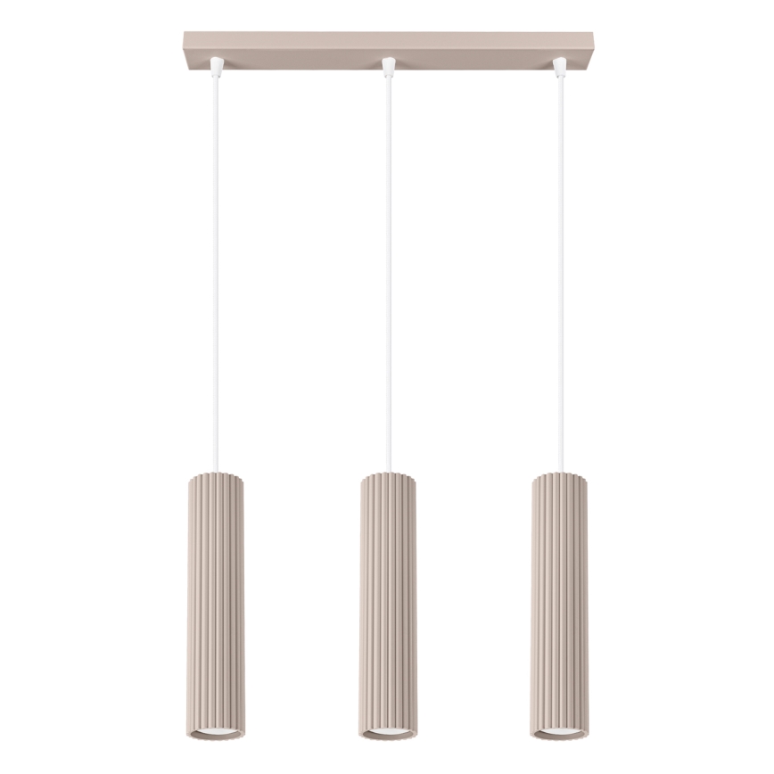 Brilagi - Lámpara colgante LED CRESTO con cable 3xGU10/10W/230V taupe