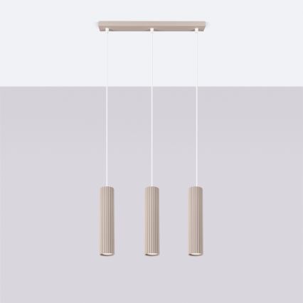 Brilagi - Lámpara colgante LED CRESTO con cable 3xGU10/10W/230V taupe