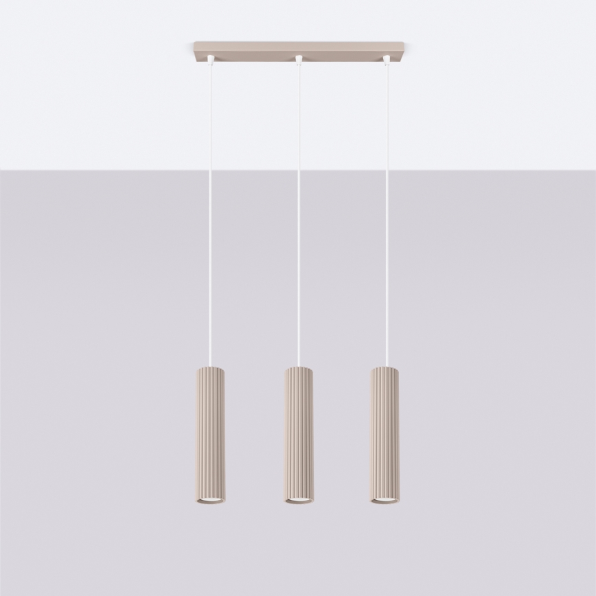 Brilagi - Lámpara colgante LED CRESTO con cable 3xGU10/10W/230V taupe