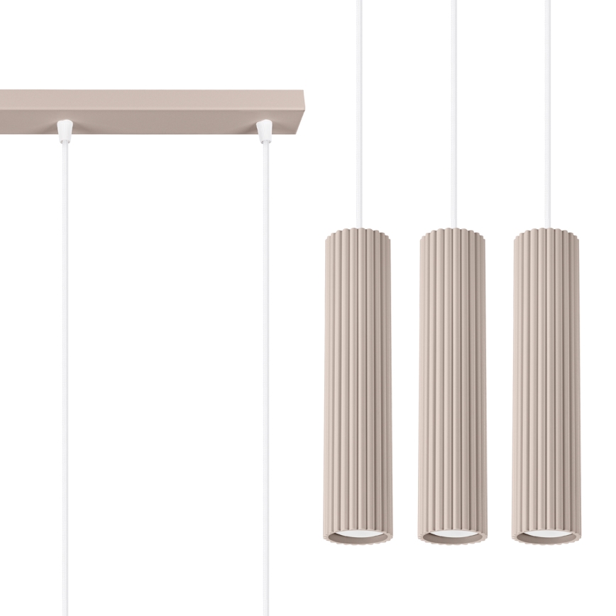 Brilagi - Lámpara colgante LED CRESTO con cable 3xGU10/10W/230V taupe