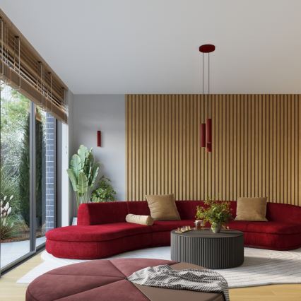 Brilagi - Lámpara colgante LED CRESTO sobre cable 1xGU10/10W/230V burdeos