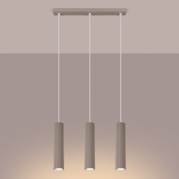 Brilagi - Lámpara colgante LED CRESTO suspendida por cable 3xGU10/10W/230V taupe