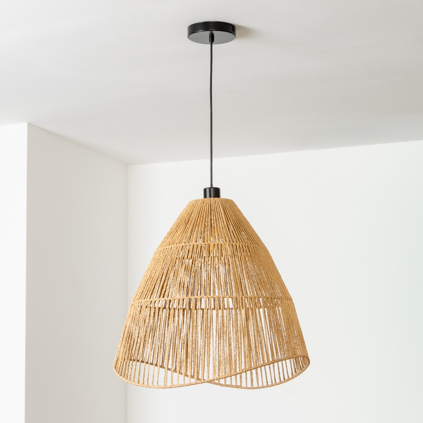 Brilagi - Lámpara colgante LED de cable CERIA BOHO 1xE27/40W/230V Ø 50 cm, marrón