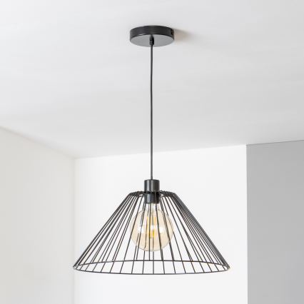 Brilagi - Lámpara colgante LED en cable CERIA WIRE 1xE27/40W/230V Ø 45 cm negra