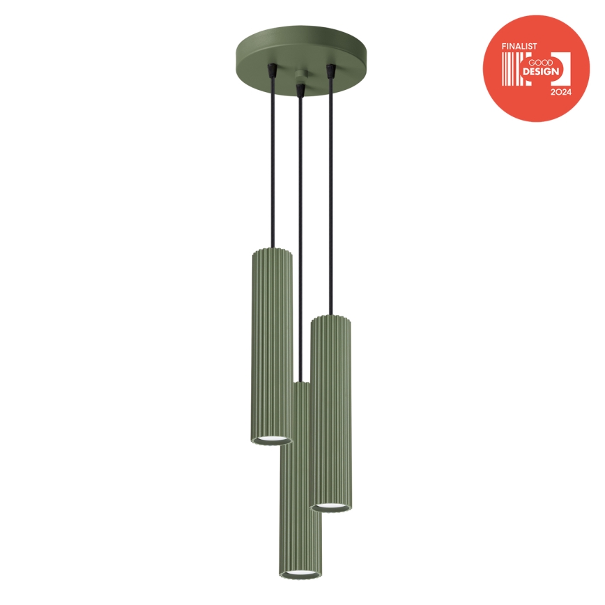 Brilagi - Lámpara colgante LED en cable CRESTO 3xGU10/10W/230V verde