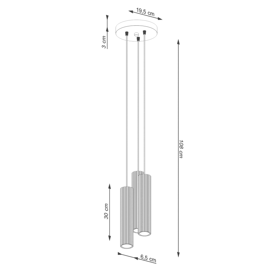 Brilagi - Lámpara colgante LED en cable CRESTO 3xGU10/10W/230V verde