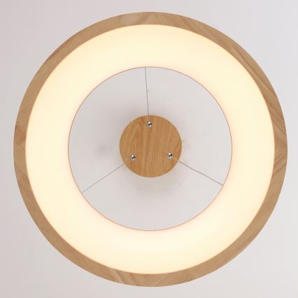 Brilagi - Lámpara colgante LED suspendida por cable FALCON WOOD LED/30W/230V 3000/4000/6000K, Ø 45 cm, madera