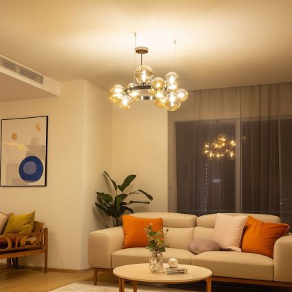 Brilagi - Lámpara colgante LED MILLA con cables 15xG9/3W/230V negro cromado/dorado