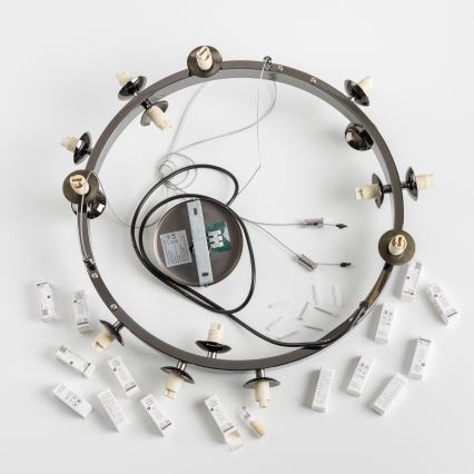 Brilagi - Lámpara colgante LED MILLA con cables 15xG9/3W/230V negro cromado/dorado