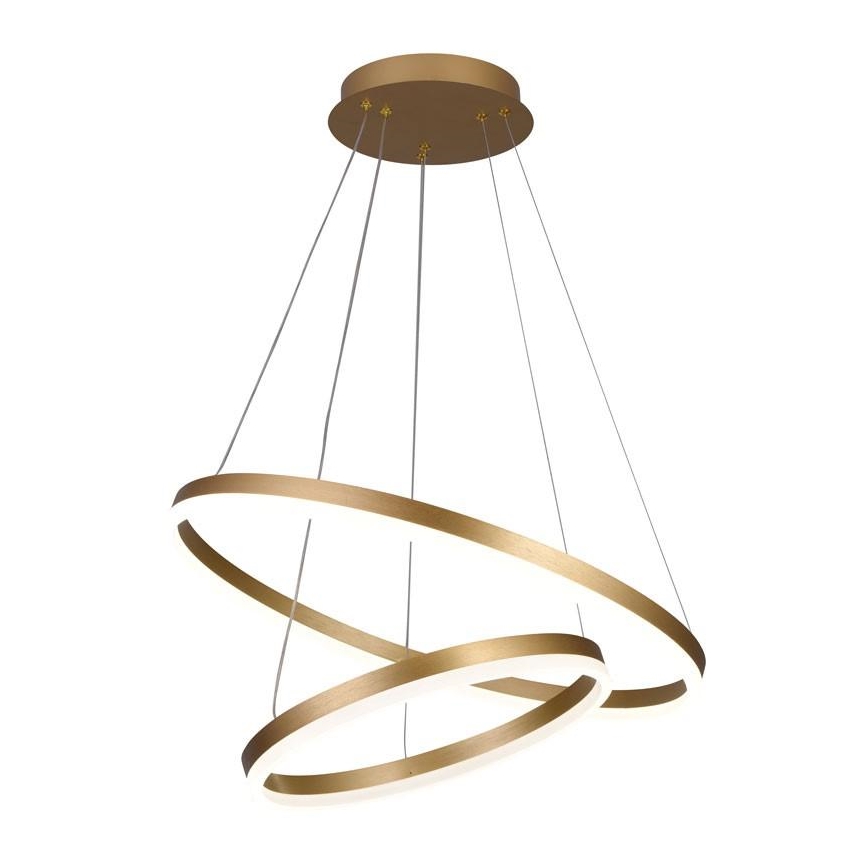 Brilagi - Lámpara colgante LED regulable en cable CIRCLE LED/70W/230V 3000-6500K Ø 60 cm dorada + control remoto