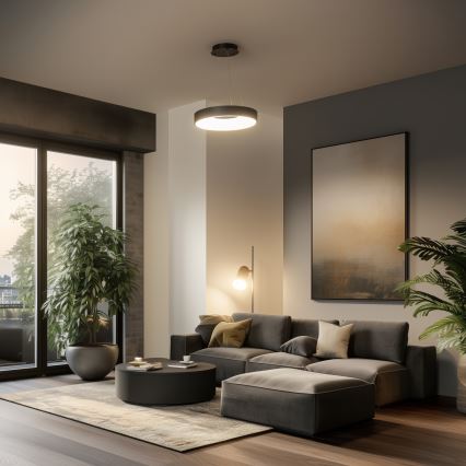 Brilagi - Lámpara colgante LED regulable con cable FALCON II LED/67W/230V 3000-6500K diámetro 40 cm negra + mando a distancia